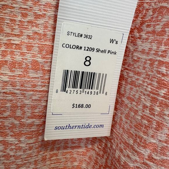 Southern Tide - Sleeveless Shift Dress Scalloped Hem-Shell Pink-Size 8-NWT - Picture 8 of 8